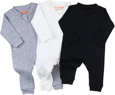 Kit 3 Macacões Minimalistas com Zíper — Baby Greg (1–3 meses)