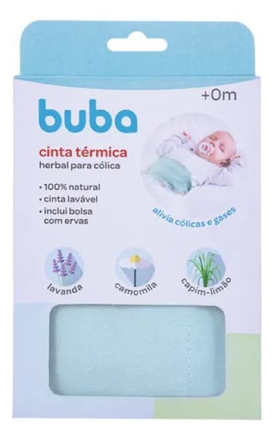 Cinta Térmica para Cólica Herbal Azul — Buba